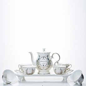 Jual Tea Set Keramik Motif Merak CAPODIMONTE LSH-184