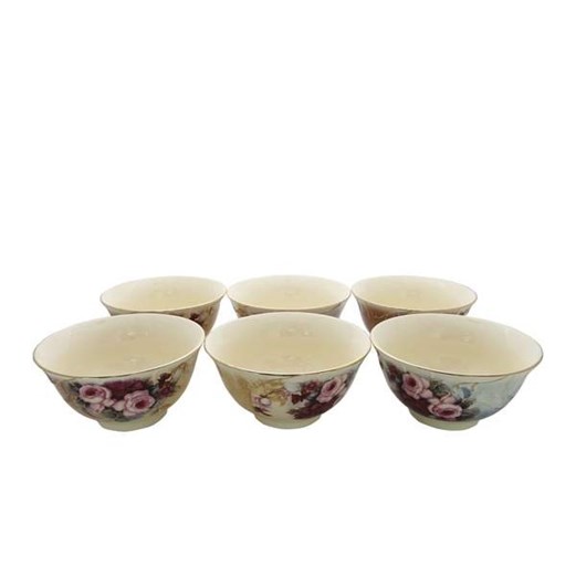 Mangkuk Keramik CAPODIMONTE Burgundy Rose RLS15481-XH864