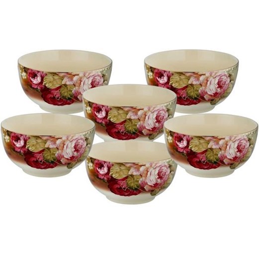 Jual Mangkuk  Keramik  CAPODIMONTE Burgundy Rose RLS17282 