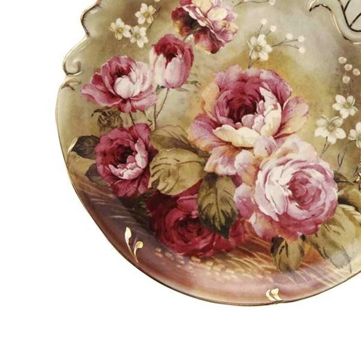 Jual Piring  Keramik  CAPODIMONTE Burgundy Rose RLS16113 4 