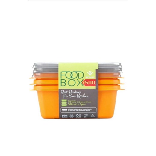 Jual Kotak Makan VICTORY Grey Orange 500ml