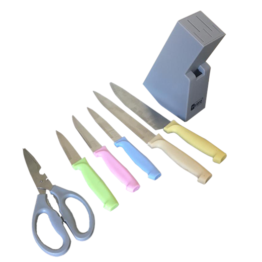 Pisau Kitchen Knife With Scissor Set VIERA 7pcs TMS61-030