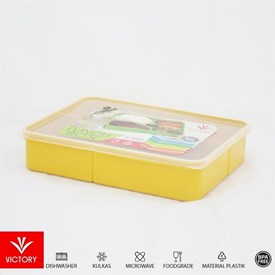 Jual Kotak Makan Catering VICTORY Lunch Box 5 Sekat - Kuning