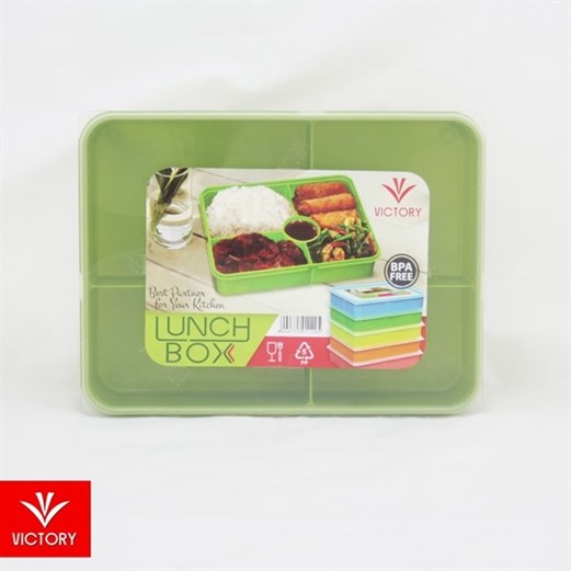 Kotak Makan Catering VICTORY Lunch Box 5 Sekat - Green