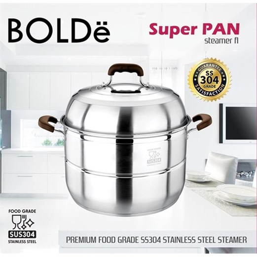 Panci BOLDE Super PAN SS 304 Stainless Steel STEAMER 10 Liter