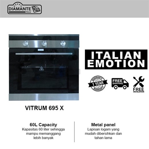 DIAMANTE - Built in Electric Oven Type Vitrum 695X /GW/LG/ Oven Tanam