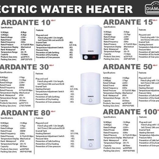 DIAMANTE - Water Heater Ardante 30