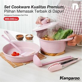 Jual Kangaroo Cookware Set Pink Satu Set Peralatan Masak Warna Pink