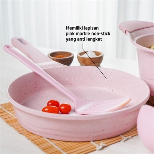 Kangaroo Cookware Set Pink Satu Set Peralatan Masak Warna Pink