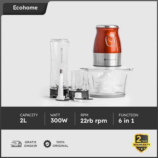 ECOHOME 6 in 1 Food Processor EFP-333 Chopper, Blender, Smoothies