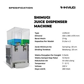 Jual SHIMUGI Juice Dispenser Jus Mesin Pendingin Jus dan Minuman LSJ9LX2