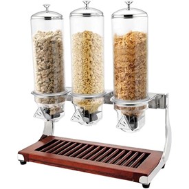 Jual SUNNEX Dispenser Cereal Wooden Base Sereal Triple U07-0430 