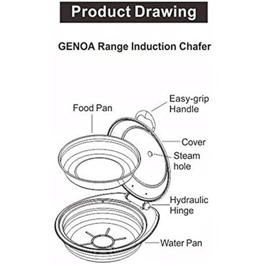 Pemanas Makanan Chafing Dish 6,8 L Round  SUNNEX Genoa W36100