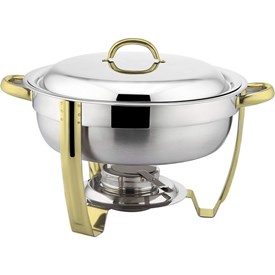 Jual Pemanas Makanan Chafing Dish 5 L Round Titanium Plated Handle SUNNEX Regal X21581UQ