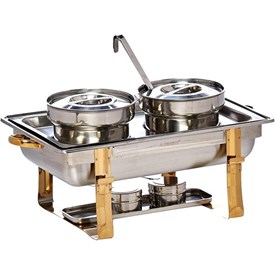 Jual Pemanas Makanan Chafing Dish 4 L Double Full Size Titanium Plated Handle SUNNEX Classic Range X24189UQ