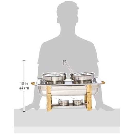 Pemanas Makanan Chafing Dish 4 L Double Full Size Titanium Plated Handle SUNNEX Classic Range X24189UQ