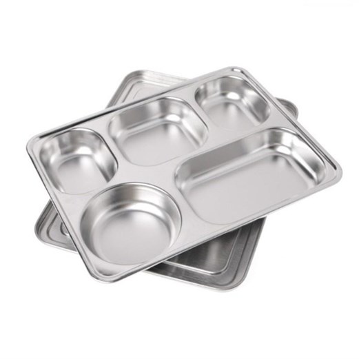 Jual Food Tray Stainless kotak makan 5 Sekat SUS 304