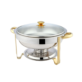 Jual Pemanas Makanan Chafing Dish 4,5 L Round Titanium Plated Handle SUNNEX Classic Range X27581UQ