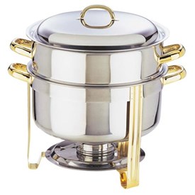 Jual Pemanas Makanan Chafing Dish 13,5 L Round Titanium Plated Handle SUNNEX Classic Range X23581UQ